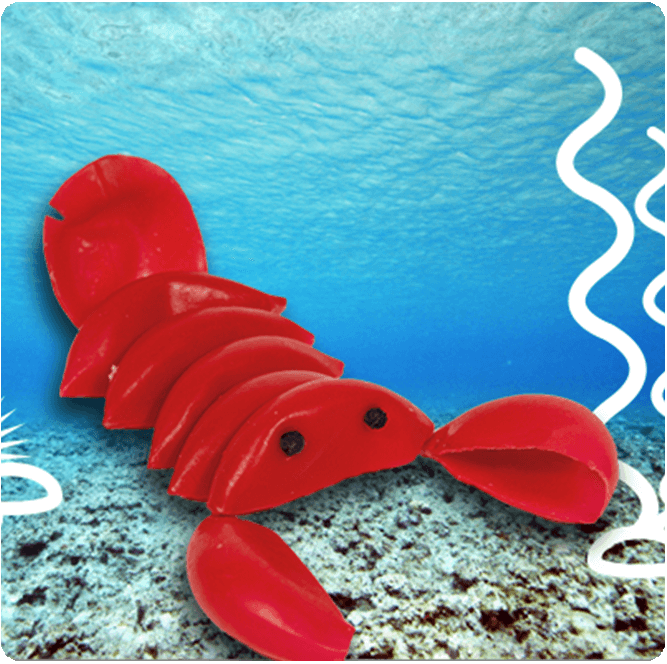 Lobster made with red Babybel wax