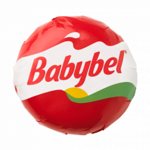Mini Babybel Original Cheese Wheel wrapped in red and white paper