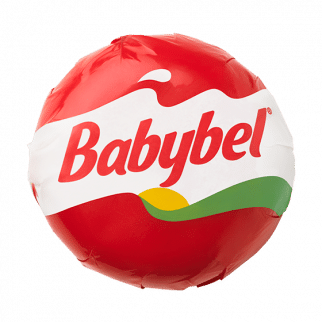 Mini Babybel Original Cheese Wheel wrapped in red and white paper